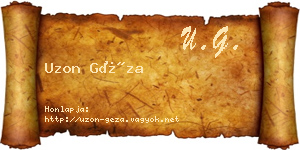 Uzon Géza névjegykártya
