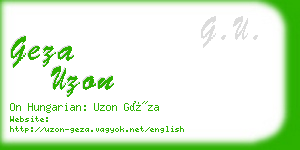 geza uzon business card